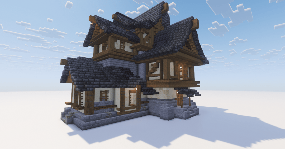 Medieval Black Stone House - Minecraft Schematic | PhantomMarket