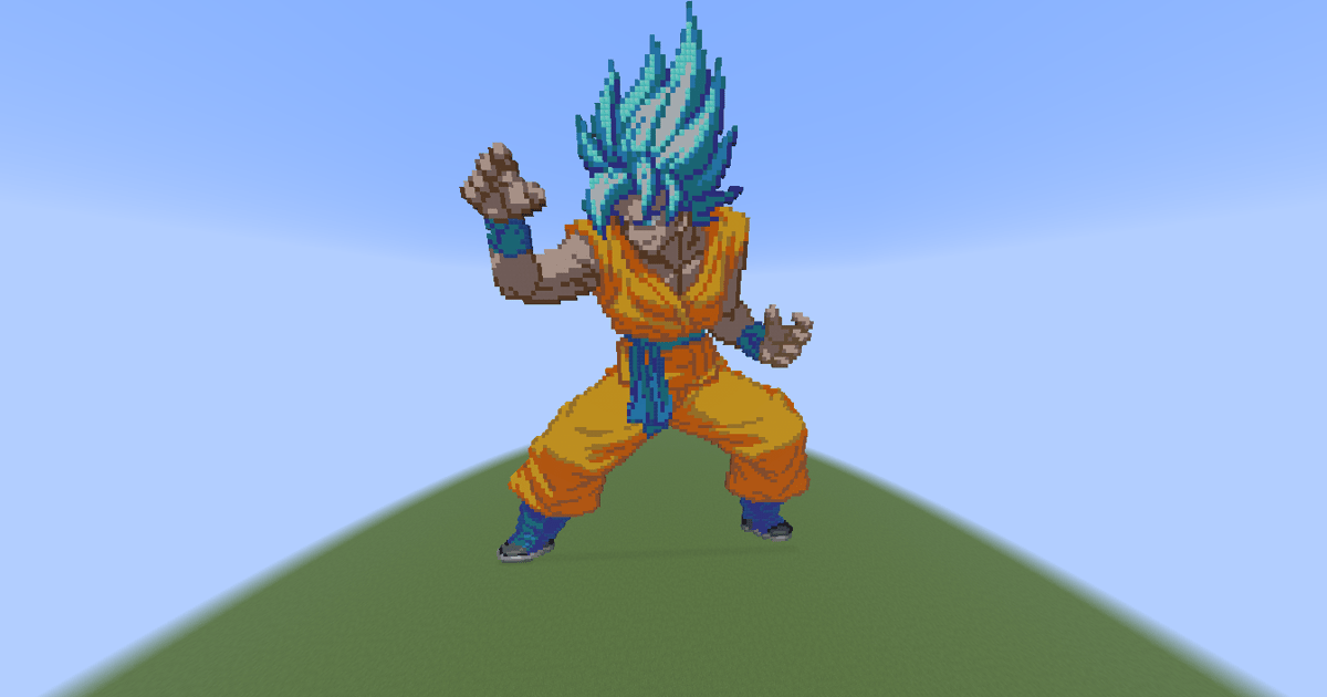 Pixel art Goku - Minecraft Organics Schematic | PhantomMarket