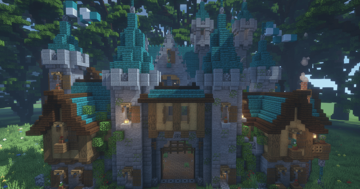 Small Castle Tutorial Minecraft Small Fantasy Castle - Minecraft Structure Schematic | PhantomMarket