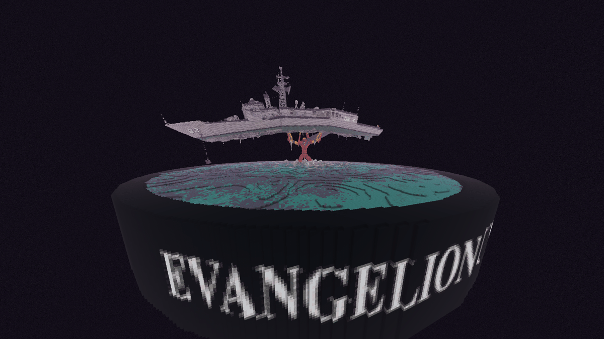 Eva 02 Holding Boat - Medium Size - End of Evangelion Movie Scene - Screenshot 1