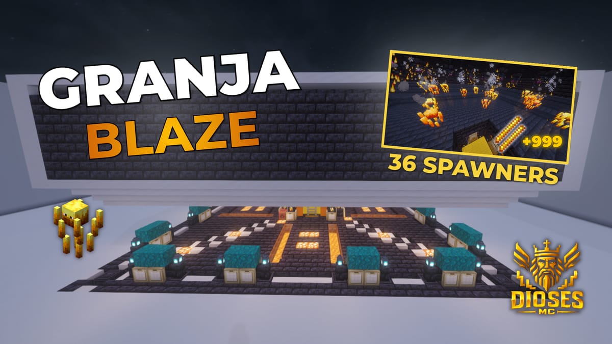 FARM with 36 BLAZE SPAWERS || 3x3 CHUNKS || DiosesMC - Screenshot 1