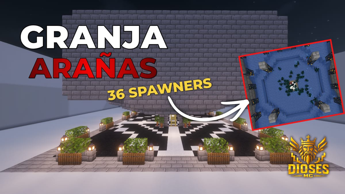36 SPIDER SPAWNER FARM || 3x3 CHUNKS || DiosesMC - Screenshot 1