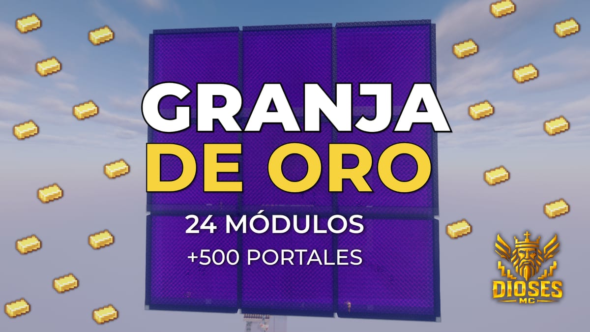 GRANJA DE ORO en OVERWORLD || 24 MÓDULOS +500 PORTALES || Sistema de ALMACENAMIENTO + FILTROS || DiosesMC - Screenshot 1
