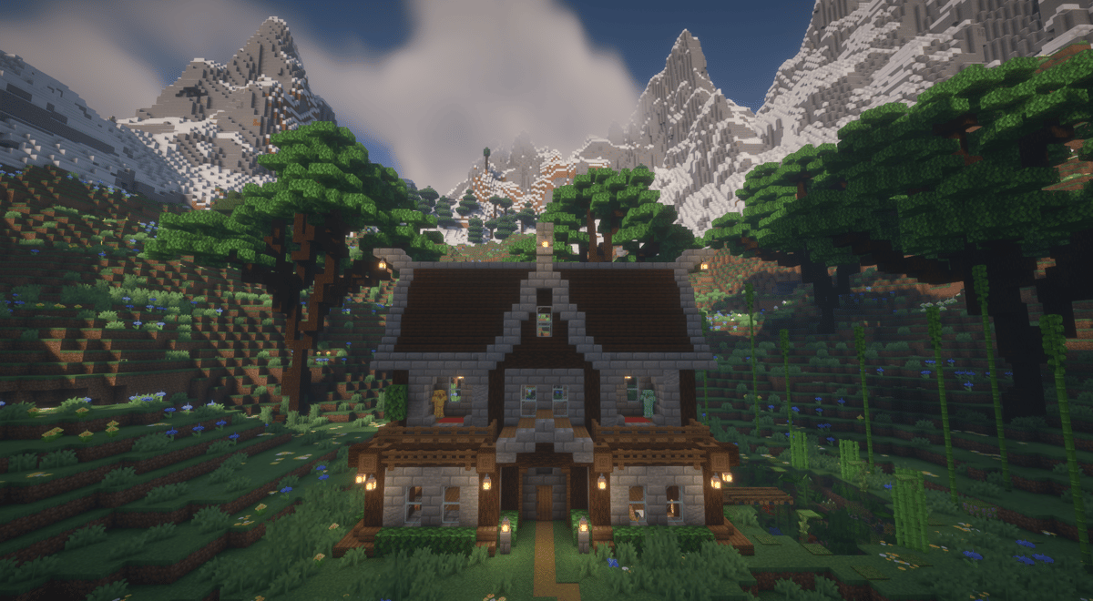 Rustic Minecraft Hbase Medieval Lake House - Minecraft Base Schematic | PhantomMarket