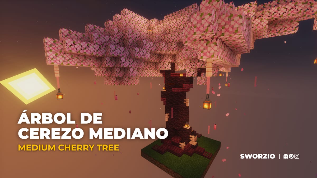 MEDIUM CHERRY TREE - Minecraft Exterior Schematic | PhantomMarket