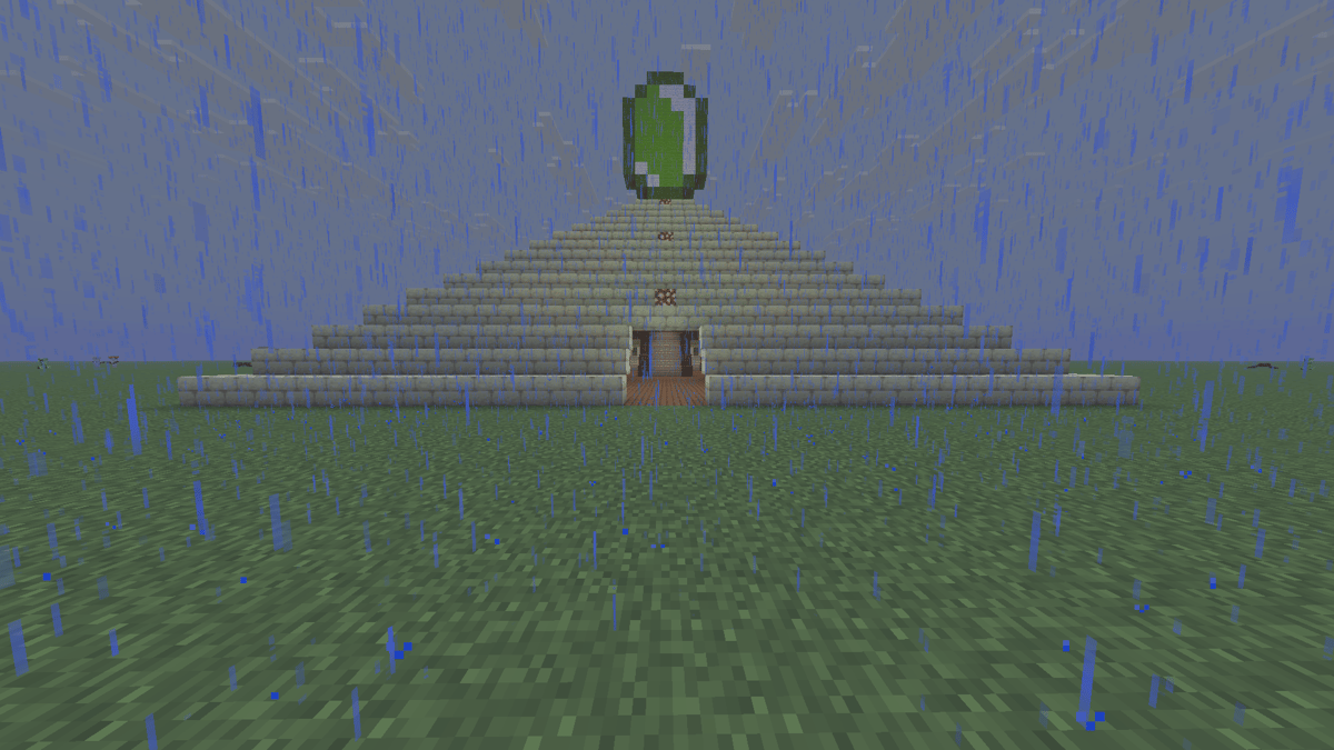 Simple Trading Hall in the Shape of a Pyramid Capacity 45 Villagers - Screenshot 1