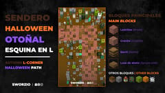 AUTUMNAL HALLOWEEN PATH CORNER IN L