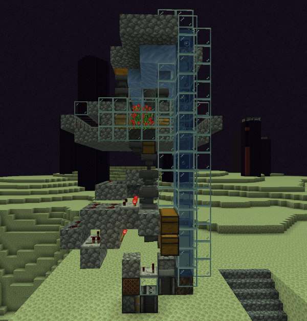 Autocrafted Honey Block Farm with Self-Refilling Bottle System.