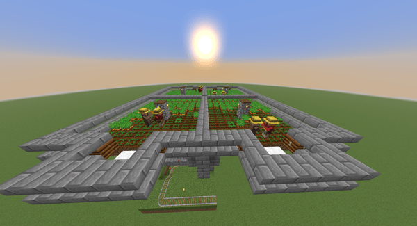 Automatic Quadruple Villager Farm with Extraction System