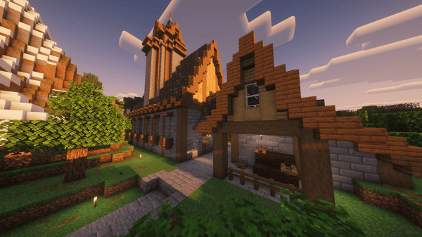 Automatic Wooden Farm (Oak, Spruce, Birch, Jungle) + Sorted Storage [Medieval]