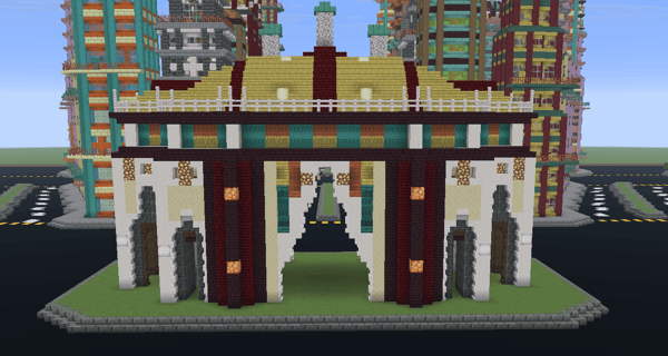 Decorative Triumphal Arch. Skyscraper City