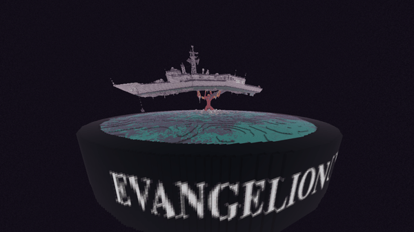 Eva 02 Holding Boat - Medium Size - End of Evangelion Movie Scene