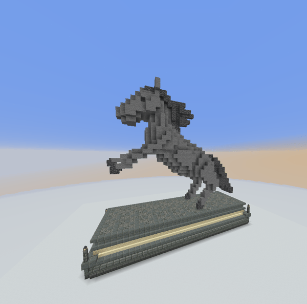 Horse Statue With a Pedestal