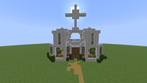 Double Modern Church (Small with Interior)