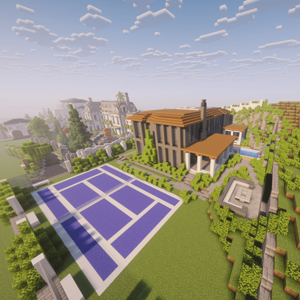 Mansion with Tennis Court