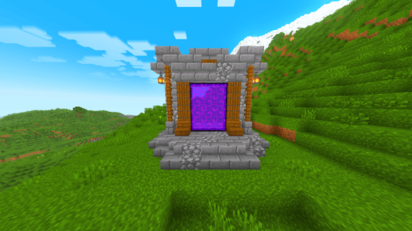 Medieval Decorated Nether Portal (Simple to Build)
