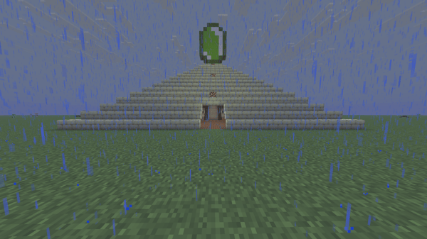 Simple Trading Hall in the Shape of a Pyramid Capacity 45 Villagers