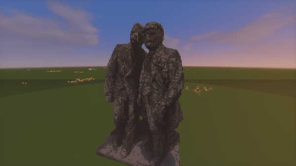 Statue of Lenin and Maxim Gorky