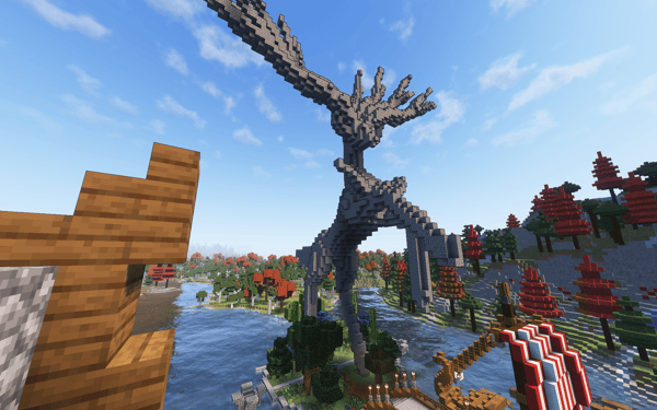 Xerneas Pokemon Stone Statue.